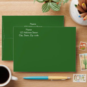 Modern White Font Name Mailing Address Front Back Envelope