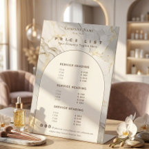 Modern White Gold Agate Beauty Service Price List