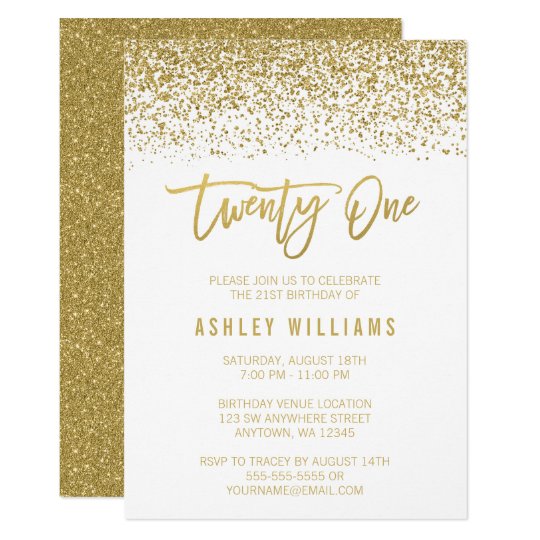 White And Gold Invitations 10