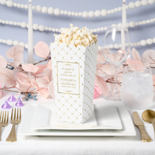 Modern White & Gold Foil Effect Wedding Favour Box