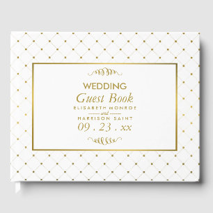 Modern White & Gold Foil Effect Wedding Guest Book