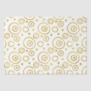 Modern White & Gold Glitter Hand Drawn Circle Tissue Paper