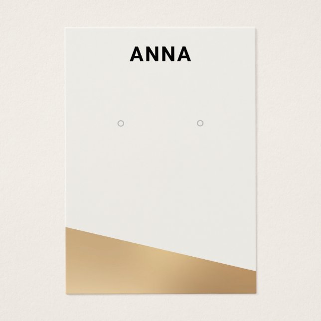 Modern White Gold Jewellery  Earring Display Card (Front)