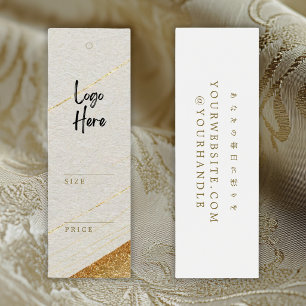 Modern White Gold Logo Price Hang Tag Mini