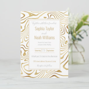 Modern White Gold Marble Abstract