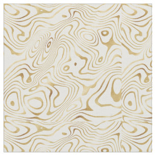 Modern White Gold Marble Abstract Fabric