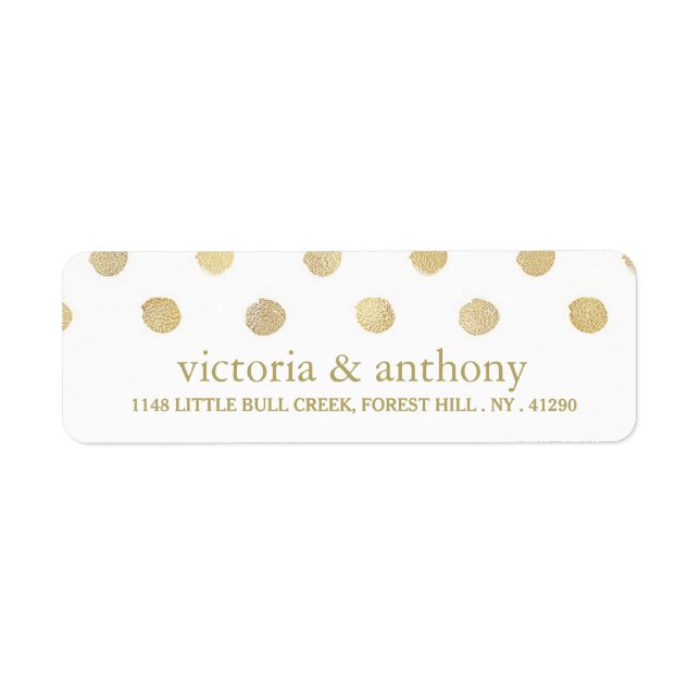 Modern White & Gold Polka Dots Wedding (Front)