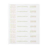 Modern White & Gold Polka Dots Wedding Wrap Around Label (Sheet)