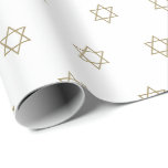 Modern white gold Star of David pattern elegant Wrapping Paper<br><div class="desc">Modern white and gold Star of David pattern simple elegant gift Wrapping Paper.

Faux gold Star of David,  Hebrew Magen David pattern on white background.

This wrapping paper is great for Hanukkah,  Chanukah,  bar mitzvah,  bat mitzvah,  Shabbat and Jewish Holidays.</div>