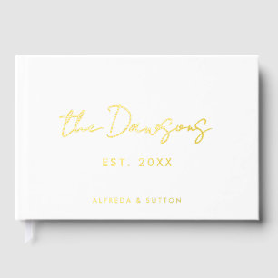 Modern White & Gold Wedding Guest Book