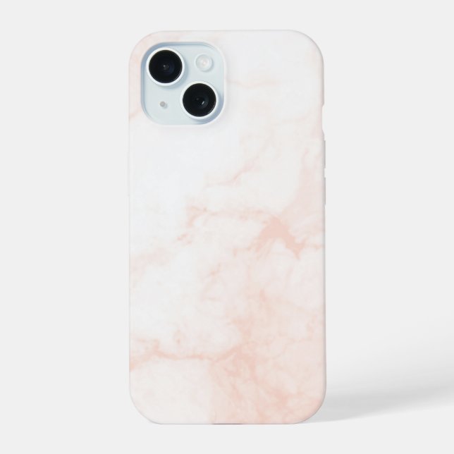 Modern White & Golden Marble iPhone 15 Case (Back)