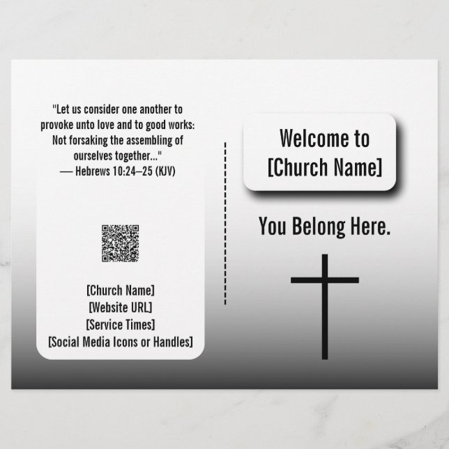 Modern White Gradient Church Bulletin  Flyer (Front)