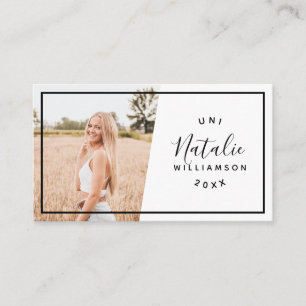 Modern white graduation photo insert name cards