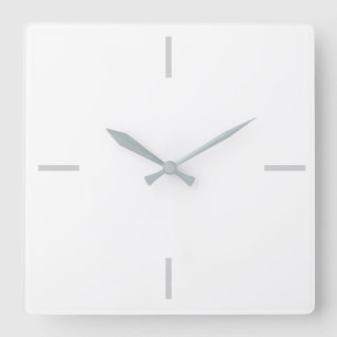 Modern White & Gray Minimalist Square Wall Clock