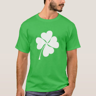 Modern white Green Lucky Clover St. Patrick's Day T-Shirt