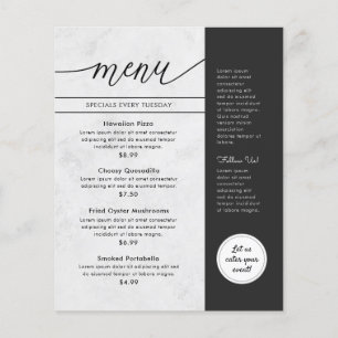 Modern White Grey Restaurant Menu Flyer