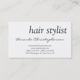 Modern White Hair Stylist Attractive Business Card