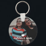 Modern White Heart Best Friend Friendship Photo Key Ring<br><div class="desc">Cute and modern keychain celebrating your friendship with your bestie. Add a photo,  your names and the year you met to create a one-of-a-kind gift.</div>