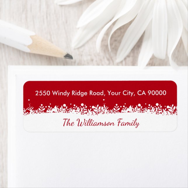 Modern White Holidays Botanical Snowflake Custom (Insitu)