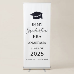 Modern White In my graduation era Retractable Banner