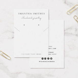 Modern White Jewelry necklace earring display Card