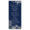 modern white lace navy blue wedding programs