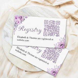 Modern White & Lavender Bridal Shower Enclosure Card