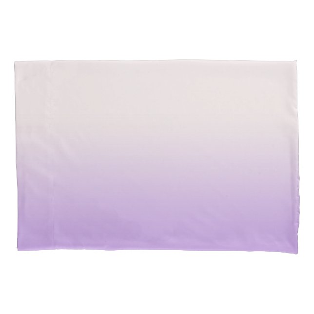 Modern White Lavender Purple  Ombre Gradient  Pillowcase (Front-Left)