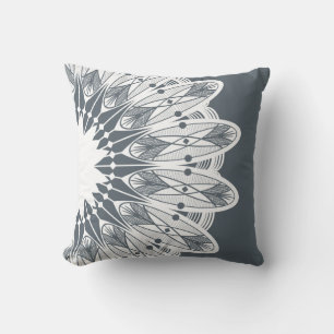 Modern White Mandala Cushion