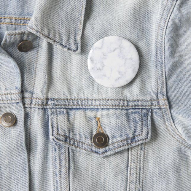 Modern White Marble 6 Cm Round Badge (In Situ)