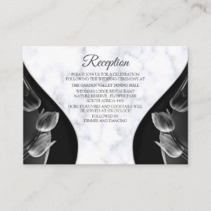 Modern White Marble Black Abstract Enclosure Card