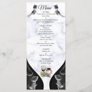 Modern White - Marble Black Abstract Menu