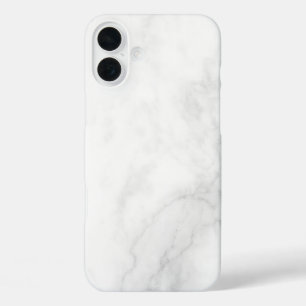 Modern White Marble iPhone 16 Plus Case