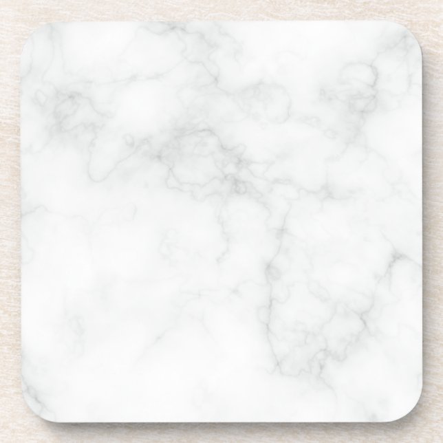 Modern White Marble Coaster (Front)