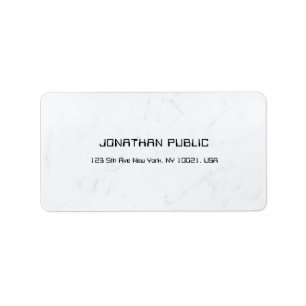 Modern White Marble Creative Simple Template Label