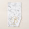 Modern white marble gold typography name monogram