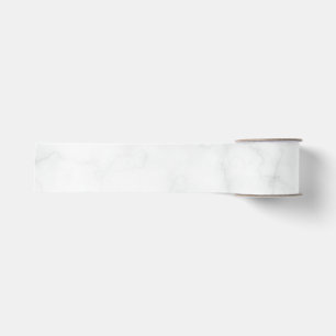 Modern White Marble Grosgrain Ribbon