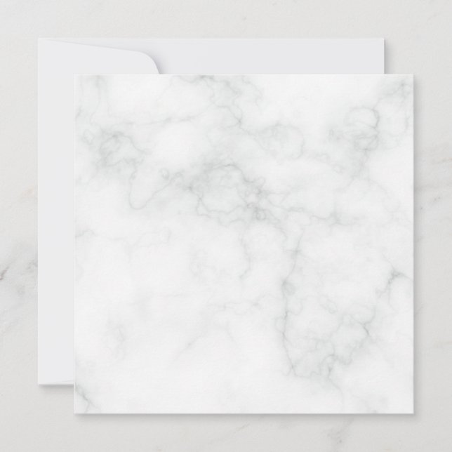 Modern White Marble Invitation (Front)