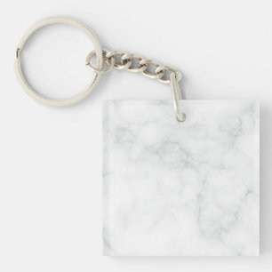 Modern White Marble Key Ring