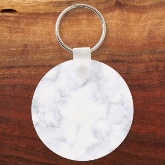 Modern White Marble Key Ring