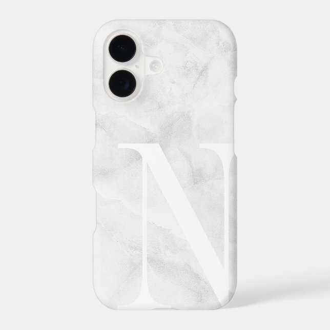Modern White Marble Large Scale Monogram (Back)