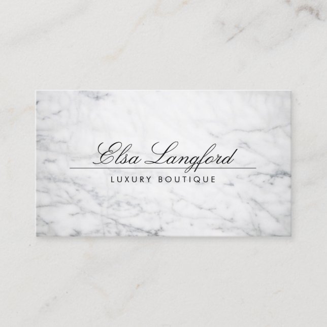 MODERN WHITE MARBLE LUXURY BOUTIQUE Business Card (Front)