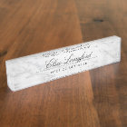 Modern White Marble Luxury Designer Desk Nameplate