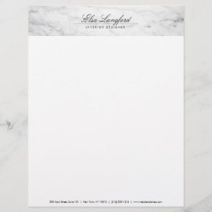 Modern White Marble Luxury Designer Letterhead