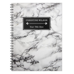 modern white marble notebook