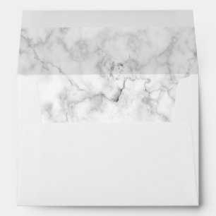 Modern White Marble Pre-Printed Address 5x7 Envelope