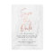 Modern White Marble Rose Gold Script Save The Date
