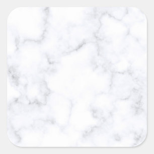 Modern White Marble Square Sticker