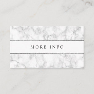Modern White Marble Wedding Details Enclosure Card
