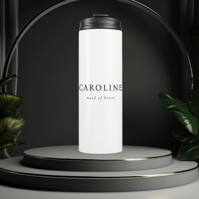 Modern White Minimal Maid Of Honour  Thermal Tumbler (Creator Uploaded)